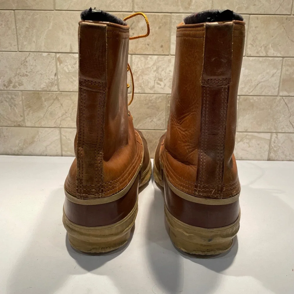 Vintage‎ Sorel Cheyenne Rawhide Leather Duck Boots Mens 13 Brown Made in Canada